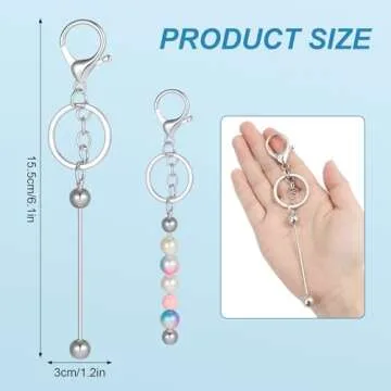 Guiqulai 20 Pcs Beadable Keychain Bars,Blank DIY Keychains for Beads,Keychain Making Supplies Kit,Metal Beaded Keychain for Women Men Pendant Jewelry Crafts Making(Silve)