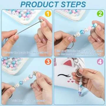 Guiqulai 20 Pcs Beadable Keychain Bars,Blank DIY Keychains for Beads,Keychain Making Supplies Kit,Metal Beaded Keychain for Women Men Pendant Jewelry Crafts Making(Silve)