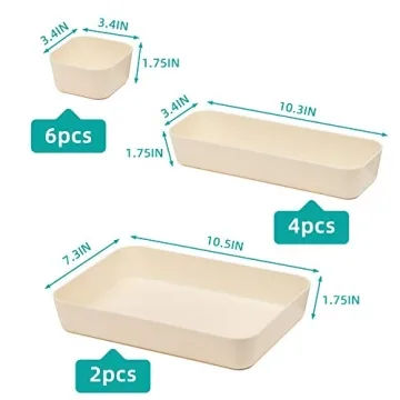 12 Beige Drawer Organizers for Makeup and Office Storage