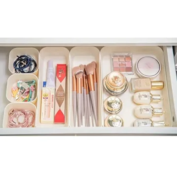 12 Beige Drawer Organizers for Makeup and Office Storage