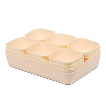 12 Beige Drawer Organizers for Makeup and Office Storage