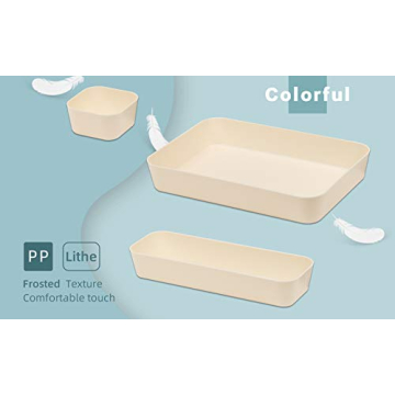 12 Beige Drawer Organizers for Makeup and Office Storage