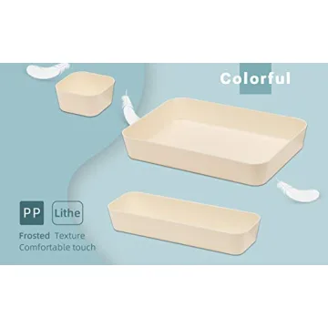 12 Beige Drawer Organizers for Makeup and Office Storage