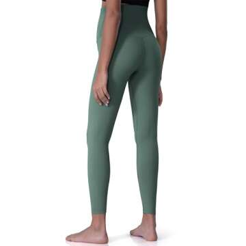 POSHDIVAH Maternity Leggings for Active Moms - Black Green