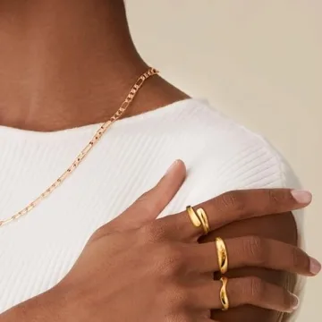 Koperin Stacking Rings - Stylish 14K Gold Plated Set