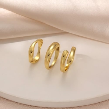 Koperin Stacking Rings - Stylish 14K Gold Plated Set