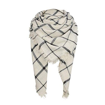 Stylish Womens Plaid Blanket Scarf Classic Soft Tartan Wrap Oversized Shawl Cape