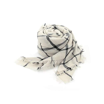 Womens Oversized Plaid Scarf Classic Soft Tartan Wrap