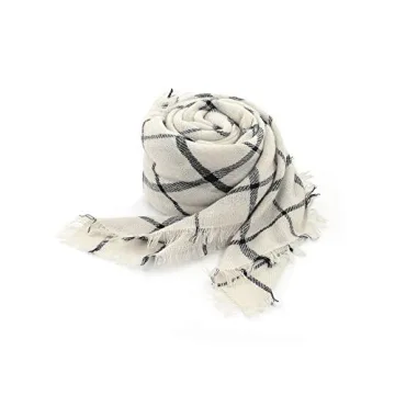 Womens Oversized Plaid Scarf Classic Soft Tartan Wrap