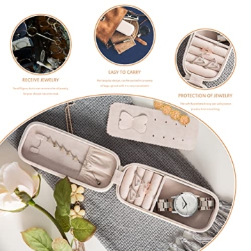 Elegant PU Leather Jewelry Travel Organizer with Tassel Design