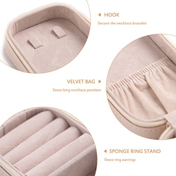 Elegant PU Leather Jewelry Travel Organizer with Tassel Design