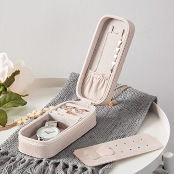 Elegant PU Leather Jewelry Travel Organizer with Tassel Design