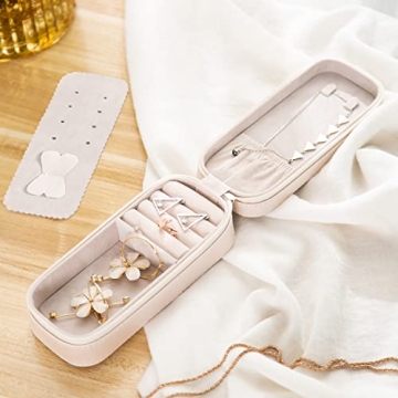 Elegant PU Leather Jewelry Travel Organizer with Tassel Design