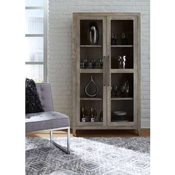 Signature Design by Ashley Dalenville Modern Accent Cabinet - Stylish Gray Storage Solution