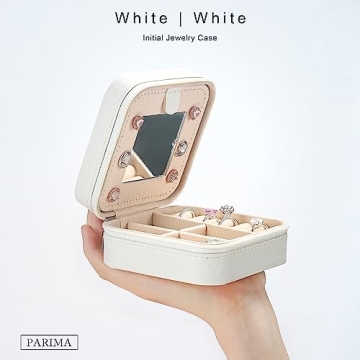 White Travel Jewelry Case Gift for Women | Parima Gifts