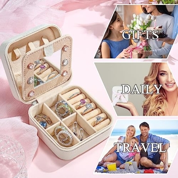 White Travel Jewelry Case Gift for Women | Parima Gifts