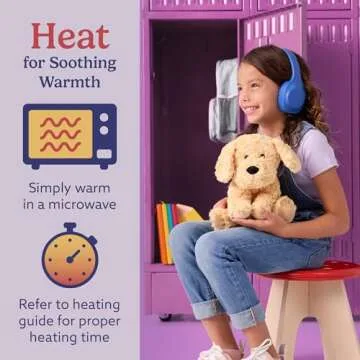 warmies Microwavable & Weighted Stuffed Animals, Golden Dog - Heated Stuffed Animal Plushie for Warmth & Comfort - Cute Soft Plush Toys for Boys, Girls, Babies & Toddlers