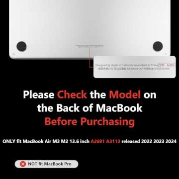 MEEgoodo Case for MacBook Air M4/M3/M2 13.6 inch 2025 2024 2022, Fit Model A3240 A3113 A2681, Compat...