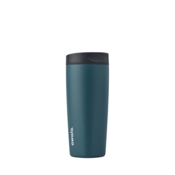 Owala SmoothSip Slider Insulated Stainless Steel Coffee Tumbler, Reusable Iced Coffee Cup, Hot Coffe...