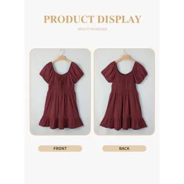 Eytino Plus Size Dress for Women Summer Sweetheart Neck Short Sleeve Drawstring Ruffle Mini Short Dresses, 3X Red Dahlia