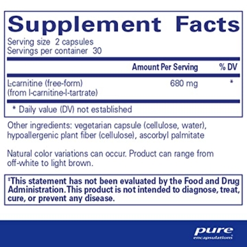 Pure Encapsulations L-Carnitine for Energy and Health