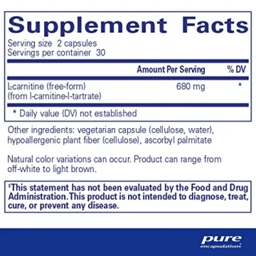Pure Encapsulations L-Carnitine for Energy and Health
