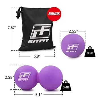 RitFit Peanut Massage Lacrosse Ball for Pain Relief