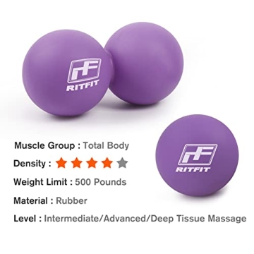 RitFit Peanut Massage Lacrosse Ball for Pain Relief