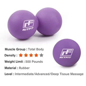 RitFit Peanut Massage Lacrosse Ball for Pain Relief
