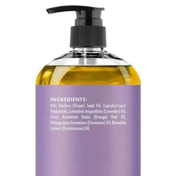 MAJESTIC PURE Lavender Massage Oil - Hydrating, Calming, Warming, Relaxing & Rejuvenating Body Oil - Premium Grade, Made with Natural Oils - Skin Care for Men and Women - Made in USA - 8 fl oz