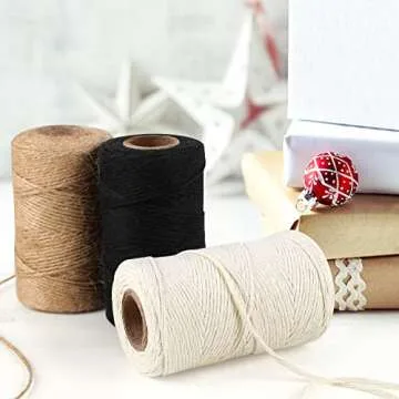 Natural Jute Twine for Crafts and Gift Wrapping - 984 Ft