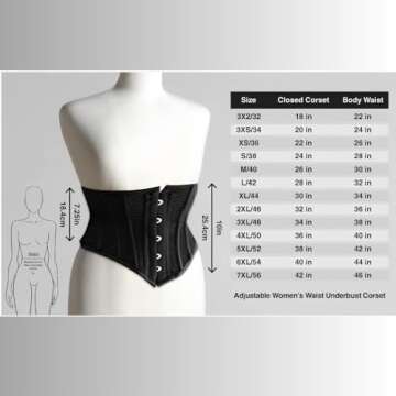 SHOP-INN Women's Waist Training Underbust Corset Steel Boned Hourglass Body Shaper (XS)
