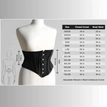 SHOP-INN Women's Waist Training Underbust Corset Steel Boned Hourglass Body Shaper (XS)