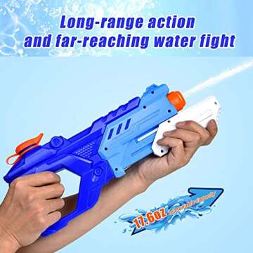 Quanquer 3 Pack Water Guns for Kids Adults - 600CC Squirt Water Toy Gun Super Blaster Soaker Long Range High Capacity Swimming Pool Beach Outdoor Fighting Toy for Boys Girls (Blue)
