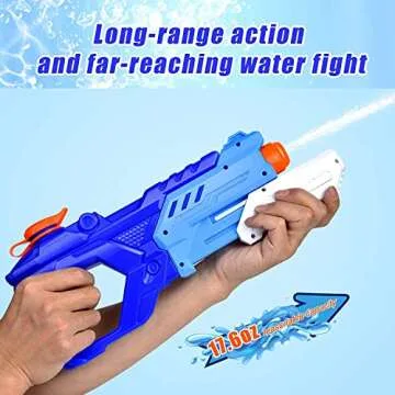 Quanquer 3 Pack Water Guns for Kids Adults - 600CC Squirt Water Toy Gun Super Blaster Soaker Long Range High Capacity Swimming Pool Beach Outdoor Fighting Toy for Boys Girls (Blue)