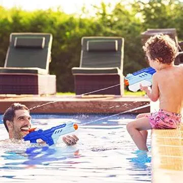 Quanquer 3 Pack Water Guns for Kids Adults - 600CC Squirt Water Toy Gun Super Blaster Soaker Long Range High Capacity Swimming Pool Beach Outdoor Fighting Toy for Boys Girls (Blue)