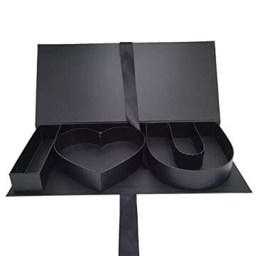 WENPACK Empty I Love You Cardboard Letter Fillable Paper Gift Box Flower Chocolate Packaging (DarkBlack)