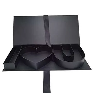 WENPACK Empty I Love You Cardboard Letter Fillable Paper Gift Box Flower Chocolate Packaging (DarkBlack)