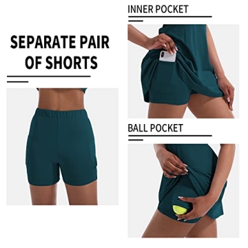 Stylish Tennis Dress for Women with Built-in Shorts and Pockets