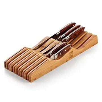 Cook N Home Bamboo Knife Storage Block for 11 Knives