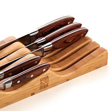 Cook N Home Bamboo Knife Storage Block for 11 Knives