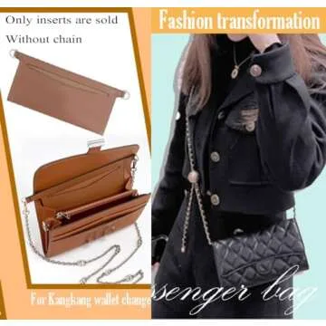 Lckaey purse insert Bag accessories kit- for Wallet Sarah bag, handbag inner bag organizer, 3015- brown