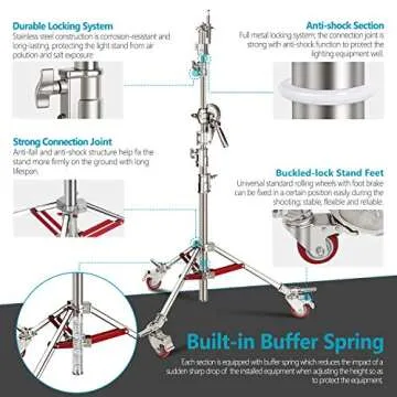 Neewer Pro Stainless Steel C Stand for Heavy Equipment Light Support