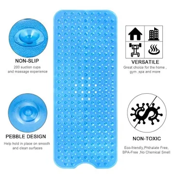 YINENN Bath Mat Non-Slip, Extra Large, Machine Washable
