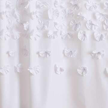 Lush Decor Lucia Shower Curtain, 72" x 72", White