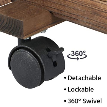 Yaheetech 6-Tier Wood Plant Stand with Wheels Indoor Outdoor