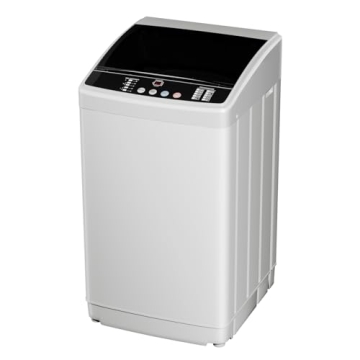 TABU Compact Washer and Dryer Set,19LBS Portable Full-Automatic Washing Machine with Drain Pump & 13LBS Compact Dryer with Stainless Steel Inner Tub(White)