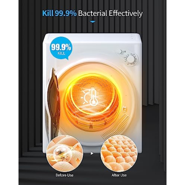 TABU Compact Washer and Dryer Set,19LBS Portable Full-Automatic Washing Machine with Drain Pump & 13LBS Compact Dryer with Stainless Steel Inner Tub(White)