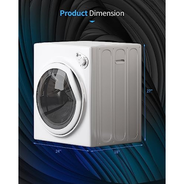 TABU Compact Washer and Dryer Set,19LBS Portable Full-Automatic Washing Machine with Drain Pump & 13LBS Compact Dryer with Stainless Steel Inner Tub(White)