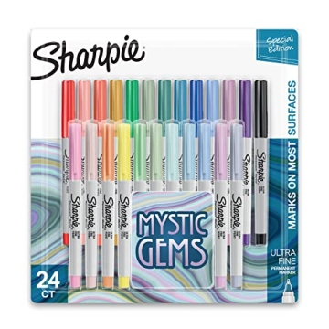 Sharpie Permanent Markers 24 Count Ultra-Fine Point Assorted Colors